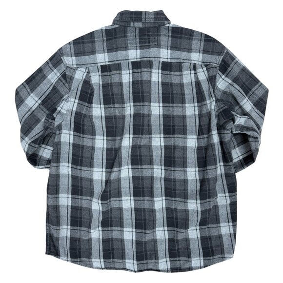 Men's DULUTH TRADING Free Swingin' Flannel Black/Gray Plaid Shirt- Size L - Picture 3 of 12